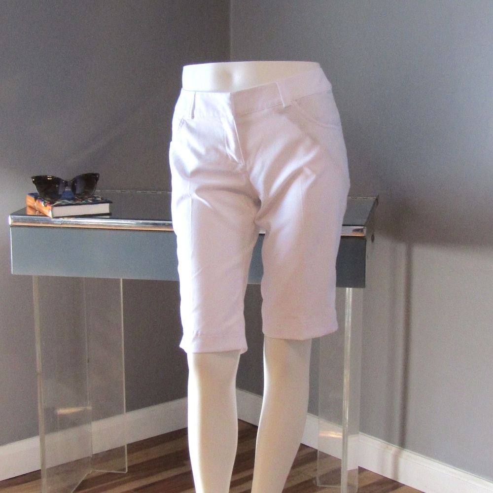 Adidas Climalite White Women's Bermuda Golf Shorts
